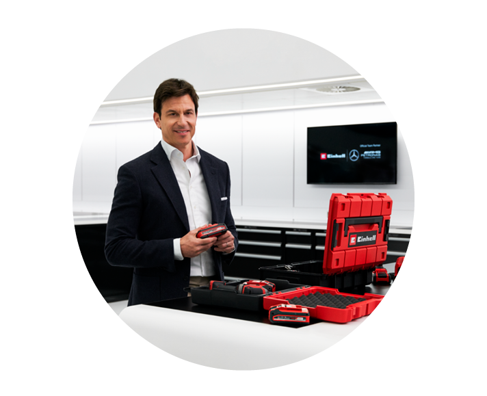 Toto Wolff with Einhell products