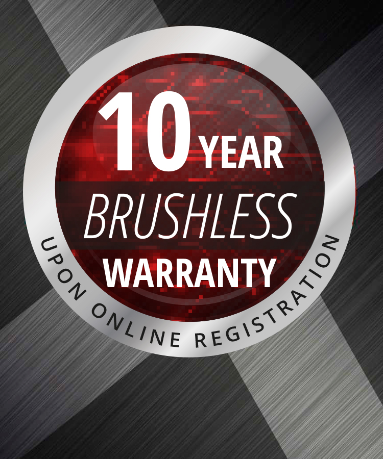 10 years brushless warranty logo